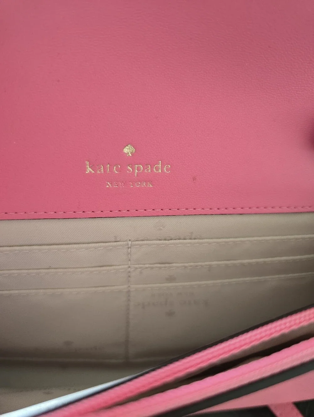 Kate Spade New York Pink Saffiano Leather Crossbody Wallet NWOT